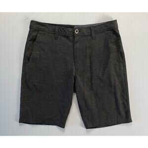 Volcom Surf & Turf 4-Way Stretch Hybrid Chino Shorts. Heather Black, Men's 32.